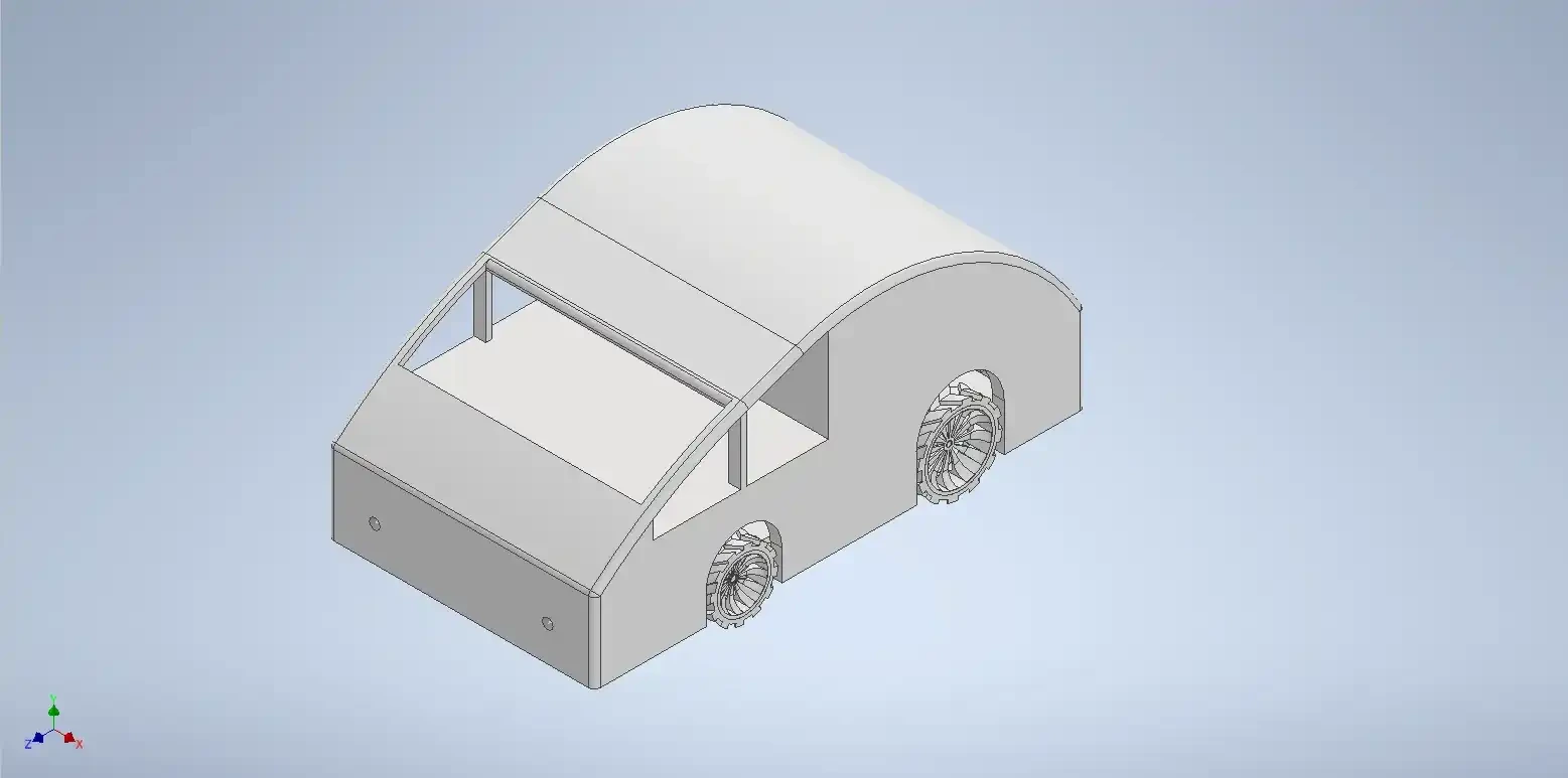 Sports car made with Autodesk Inventor CAD software.